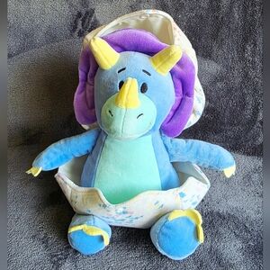New Gigglescape 9.5" Purple Triceratops dinosaur in Egg Stuffed Animal kid toy